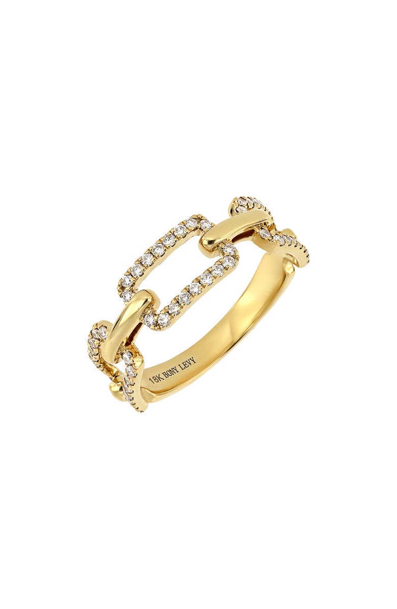 Bony Levy Varda Pavé Diamond Link Ring, Main, color, 18K Yellow Gold