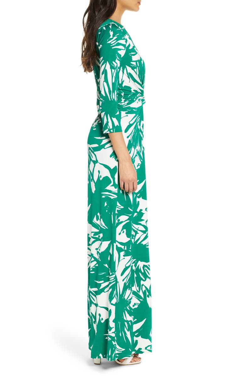 Eliza J Tropical Print Twist Jumpsuit, Alternate, color,