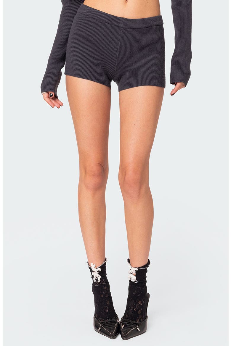 Miriam Rib Microshorts, Main, color, DARK-GRAY