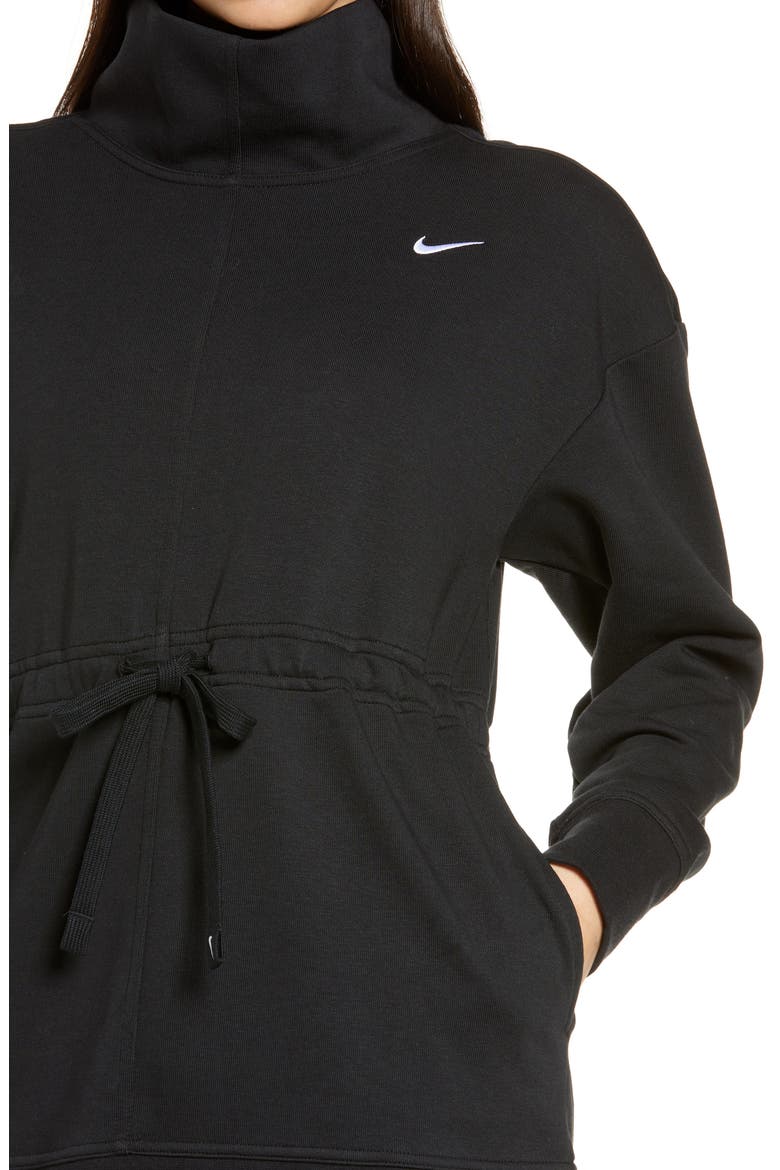 Dri-FIT Funnel Neck Pullover, Alternate, color, BLACK/ WHITE