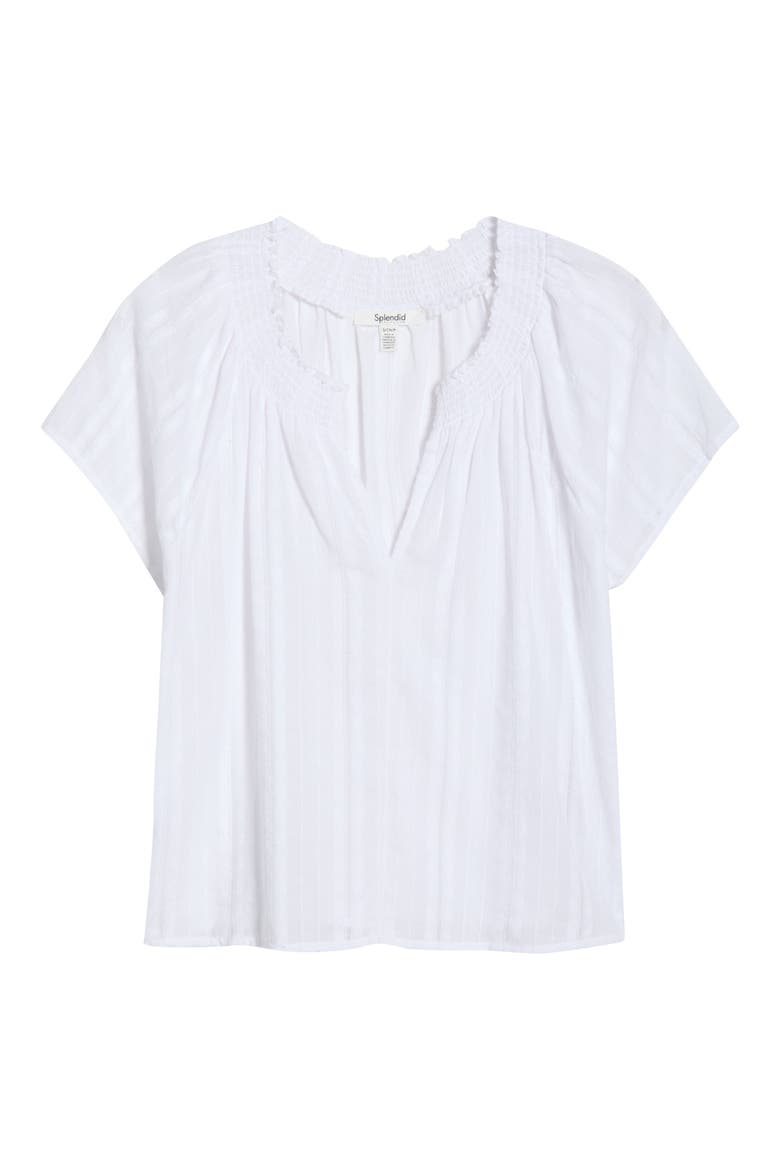 Meadow Stripe Cotton Crop Top, Alternate, color, WHITE