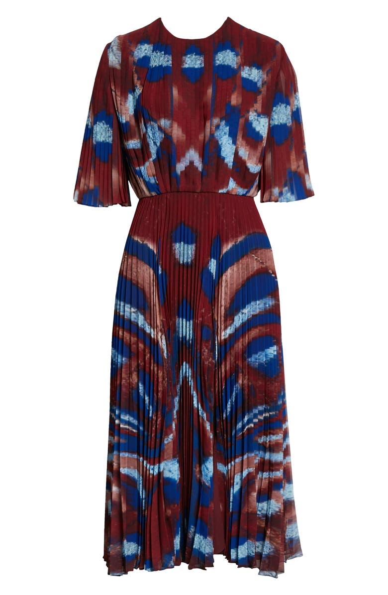 Altuzarra Constance Butterfly Print Pleated Midi Dress, Alternate, color,