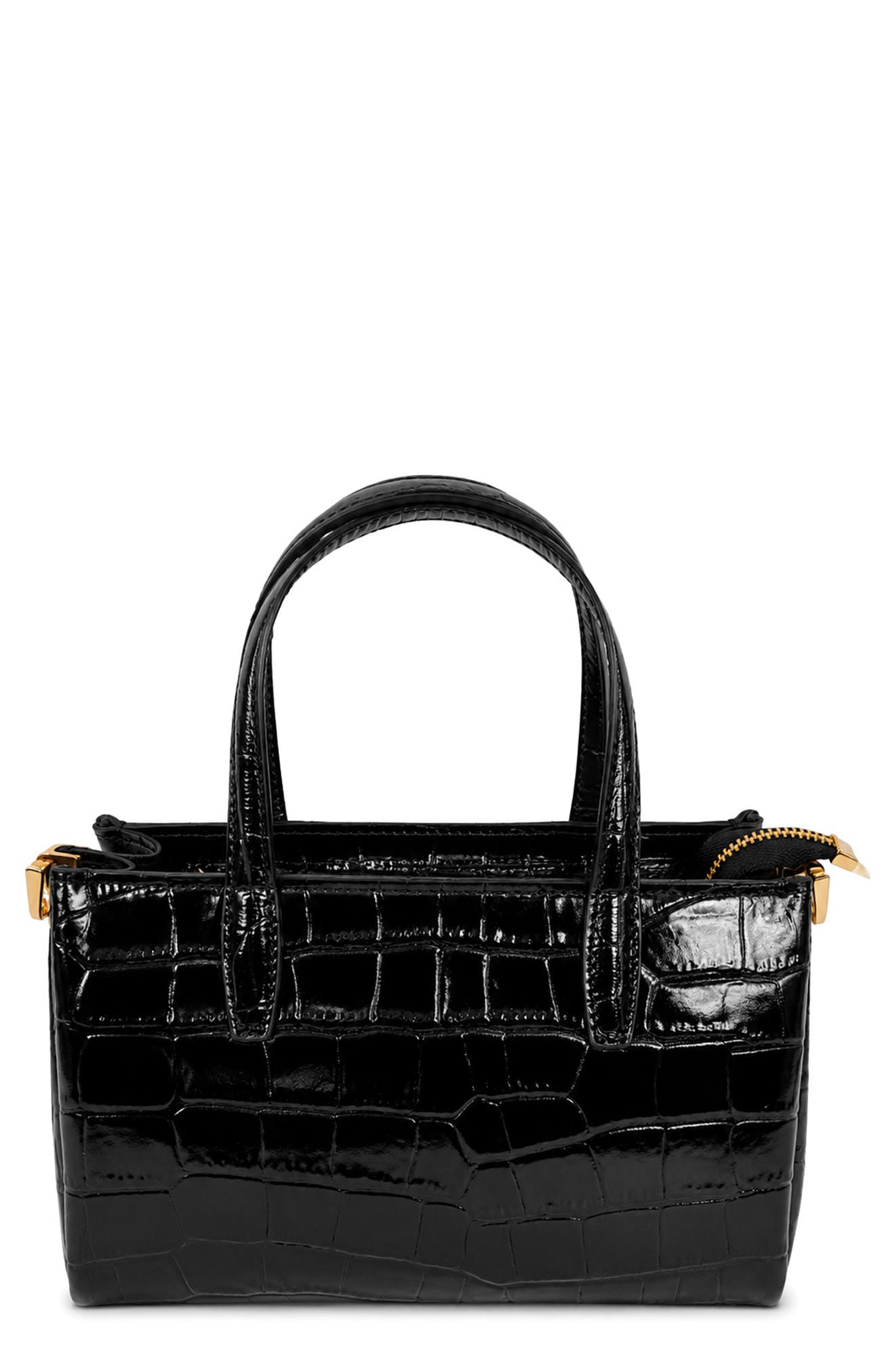 Violetta Croc Embossed Leather Shoulder Bag
