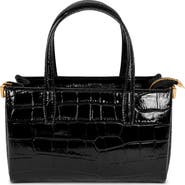 Persaman New York Violetta Croc Embossed Leather Shoulder Bag