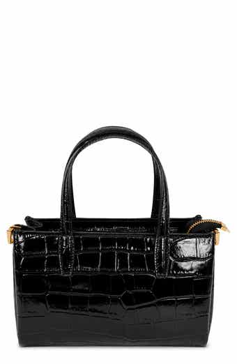 Violetta Croc Embossed Leather Shoulder Bag