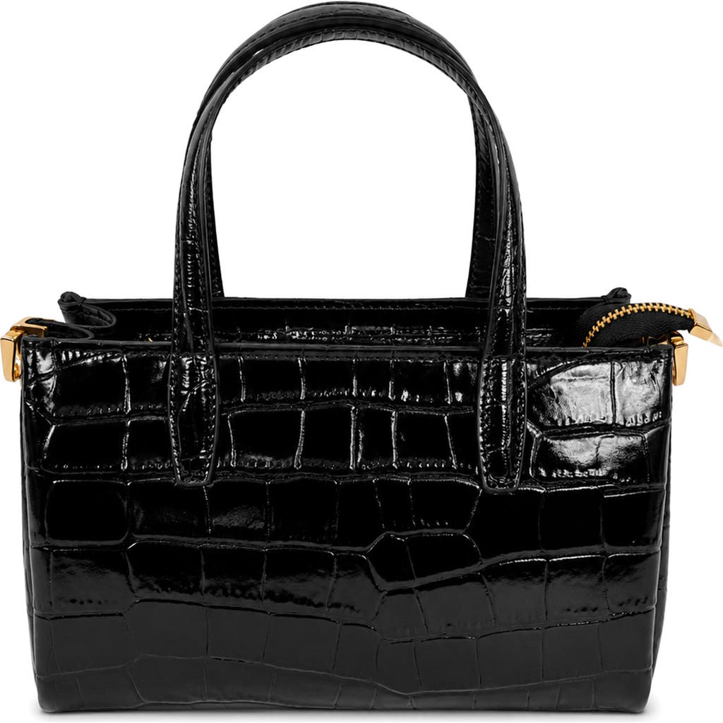 Persaman New York Violetta Croc Embossed Leather Shoulder Bag in Black at Nordstrom Rack