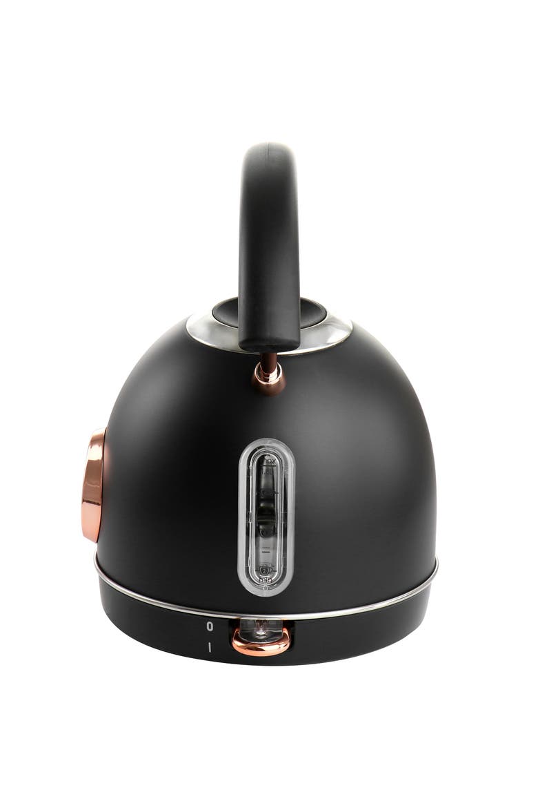 1.9 Quart Half Circle Electric Tea Kettle with Thermostat in Matte Black, Alternate, color, Black