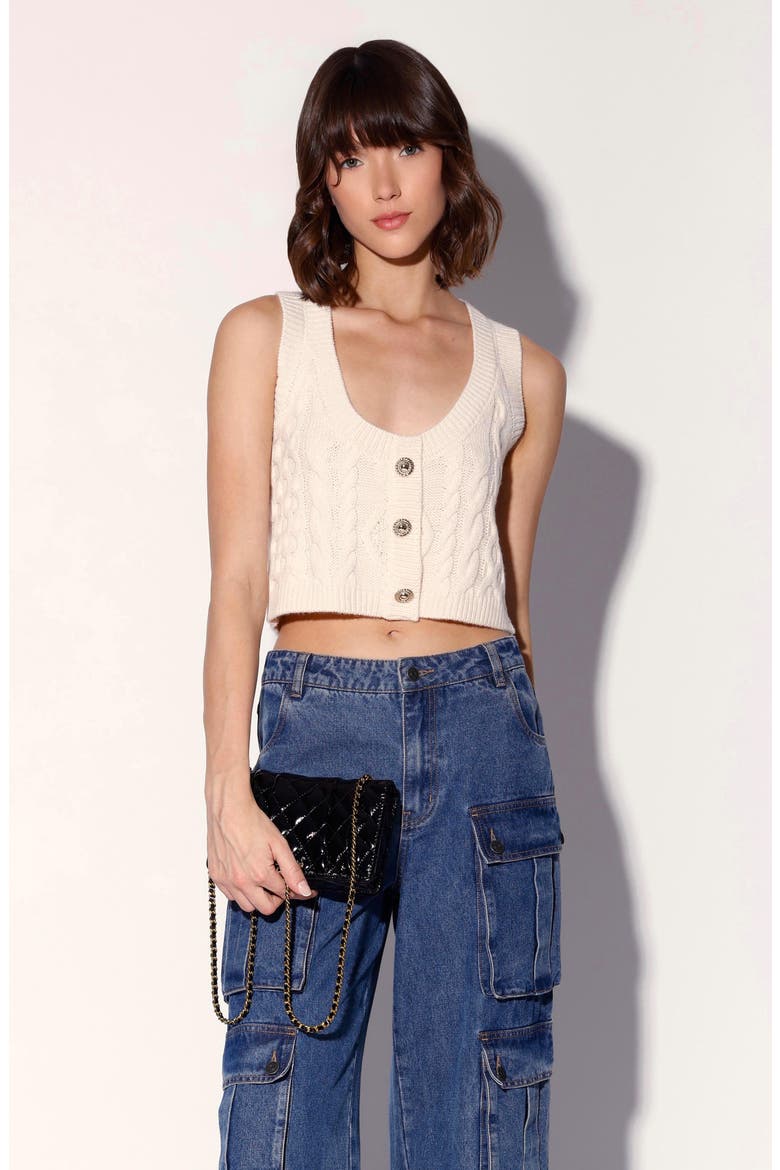 Carson Cable Knit Sweater Vest, Alternate, color, CREAM