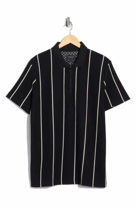 DENIM AND FLOWER Vertical Stripe Textured Polo