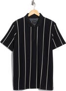 DENIM AND FLOWER Vertical Stripe Textured Polo