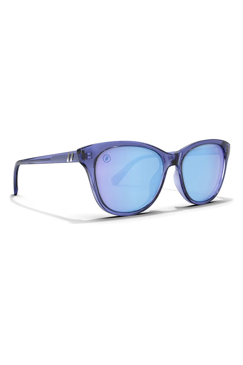 Palmy 54mm Polarized Round Sunglasses, Alternate, color, CRYSTAL INDIGO