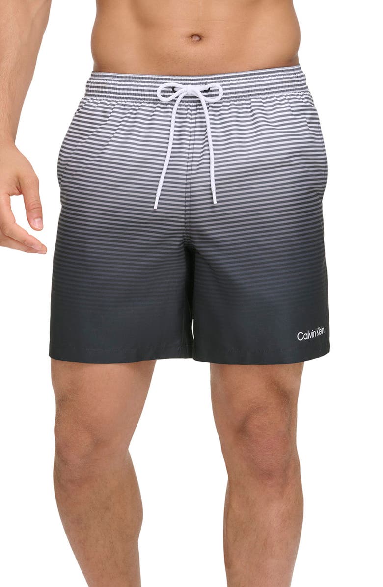 Calvin Klein Gradient Stripe Swim Trunks, Main, color,