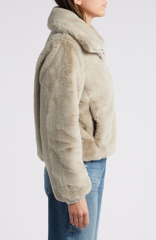Save The Duck Short Reversible Faux Fur Jacket In Shell Beige