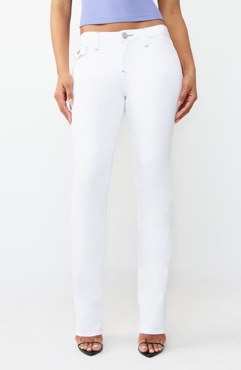 True Religion Billie Straight Leg Jeans, Main, color, Optic White