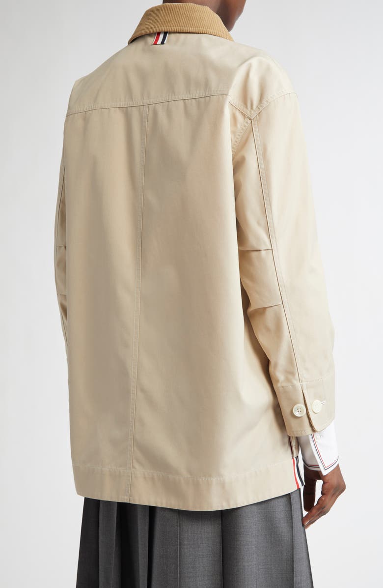 Thom Browne Corduroy Collar Gardening Coat, Alternate, color, Khaki