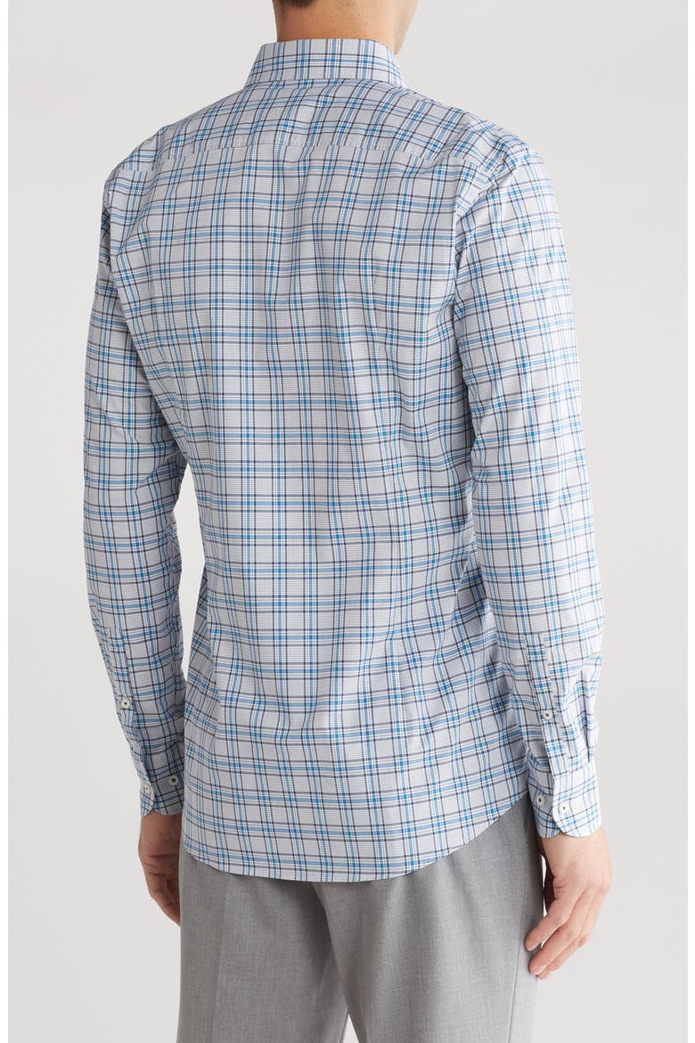 Hank Check Stretch Cotton Dress Shirt, Alternate, color, BRIGHT BLUE