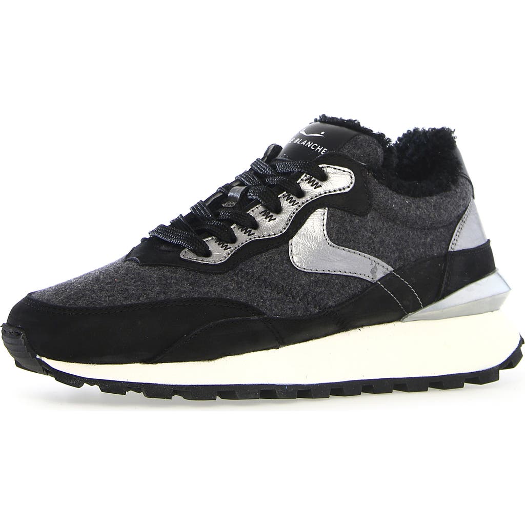 Voile Blanche Awark Hype Faux Fur Sneaker in Black  product