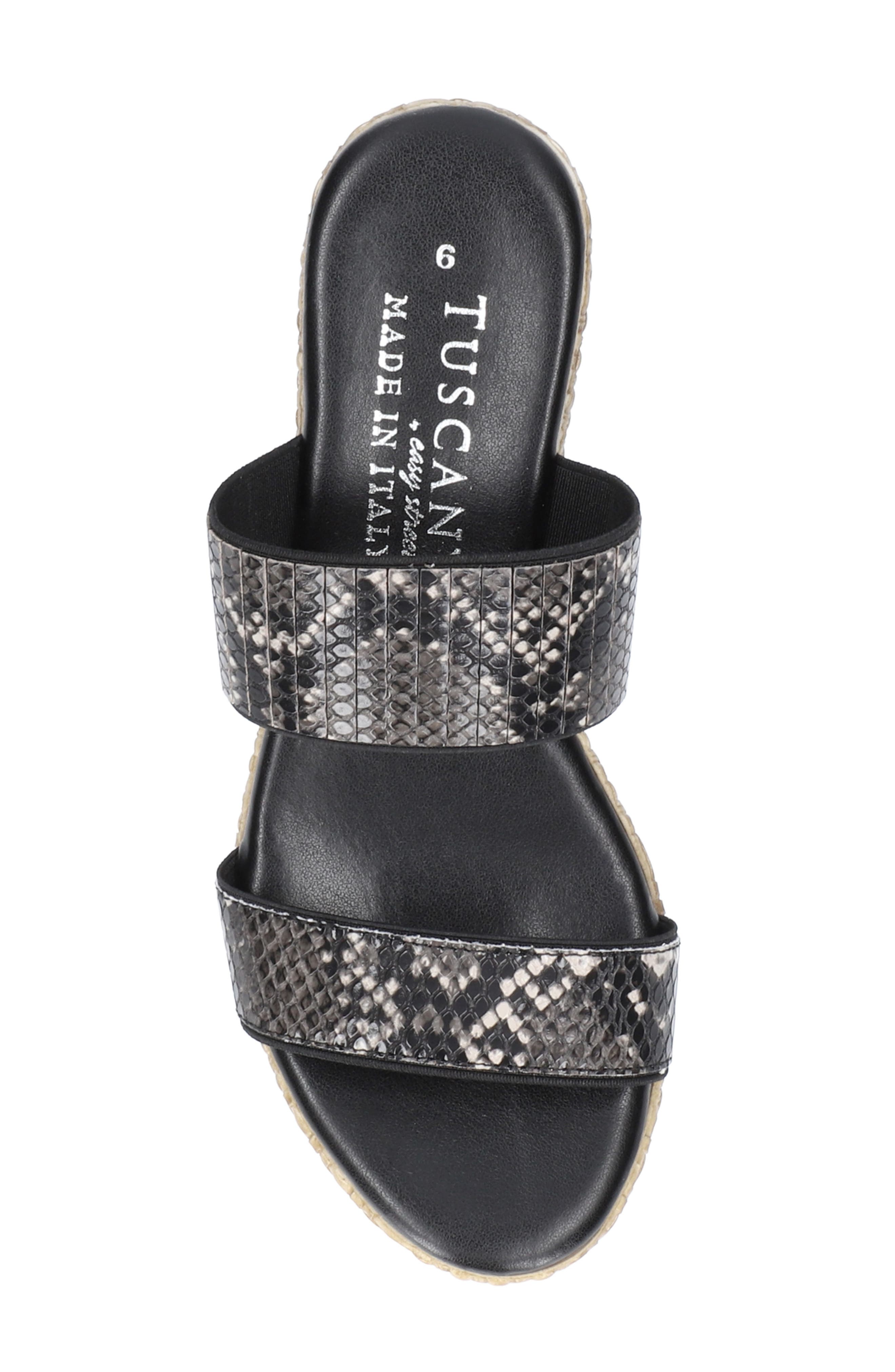 Terina Wedge Slide Sandal, Alternate, color, BLACK SNAKE GORE