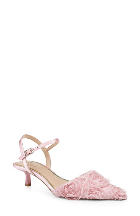 Fashion Jewel by Badgley Mishka Dusty Rose Pink Satin Heels