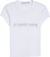 Alexander Wang Hotfix Crystal Logo Baby Tee