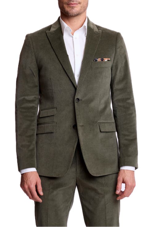 Ashton Slim Fit Stretch Corduroy Peak Lapel Suit Jacket