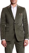 PAISLEY & GRAY Ashton Slim Fit Stretch Corduroy Peak Lapel Suit Jacket