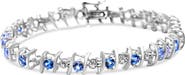 Haus of Brilliance .925 Sterling Silver Lab-Grown Birthstone and 1/6 Cttw Diamond Tennis Bracelet