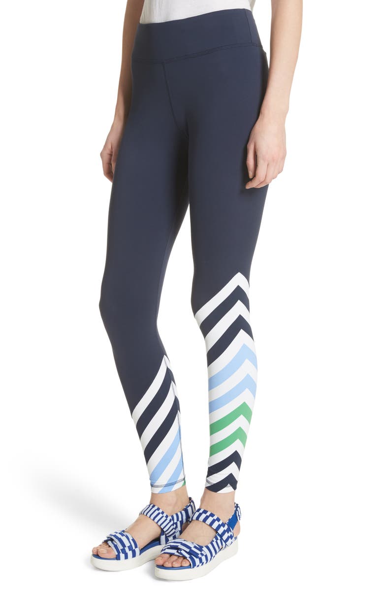 Tory Sport by Tory Burch Tory Sport Diagonal Stripe Leggings, Alternate, color, 