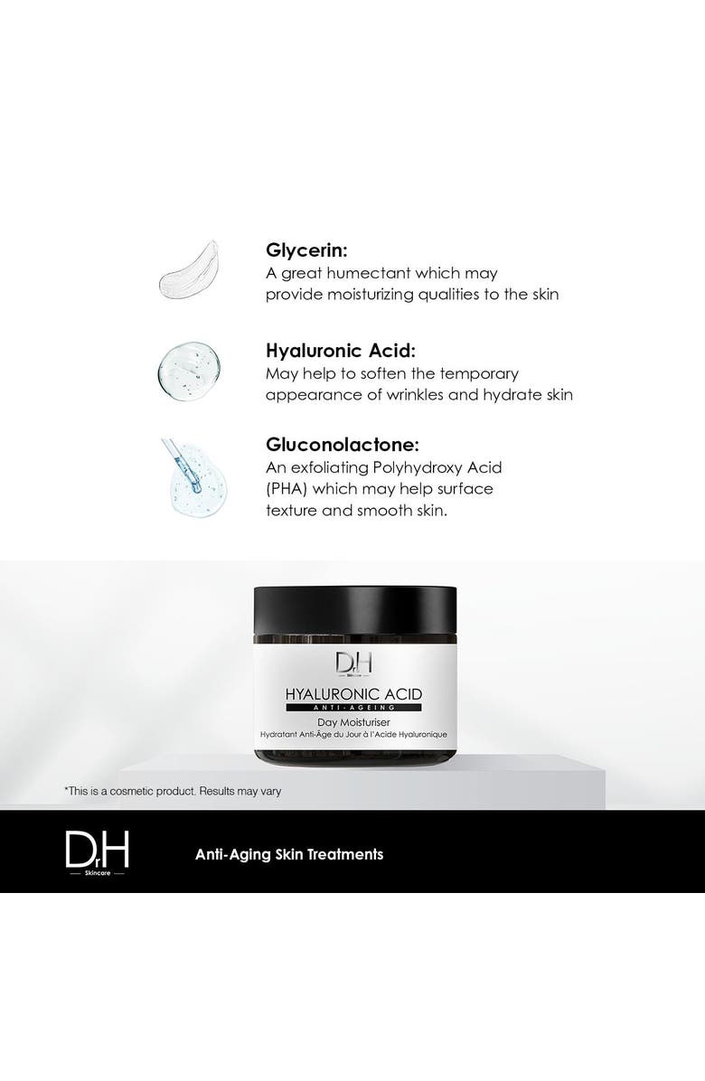 Dr H Hyaluronic Acid Anti-Ageing Day Moisturiser 60ml, Alternate, color, White