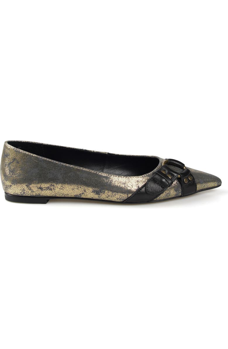 ZIGI Hilo Pointed Toe Flat, Alternate, color, Gold Leather