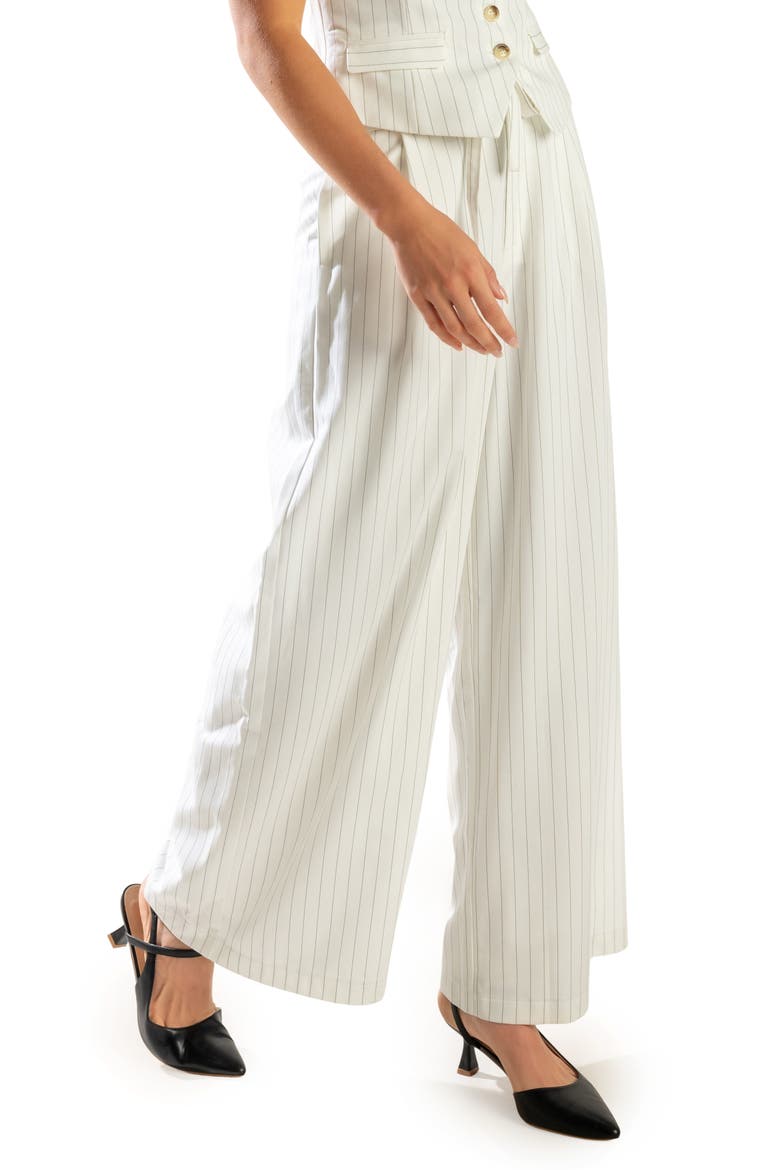 Stripe Wide Leg Pants, Alternate, color, WHITE BLACK