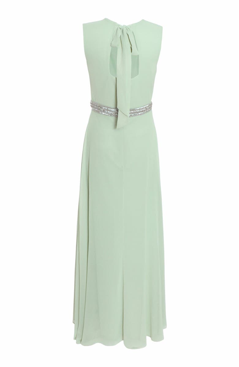 QUIZ Chiffon Embellished Round Neck Evening Dress, Alternate, color, 