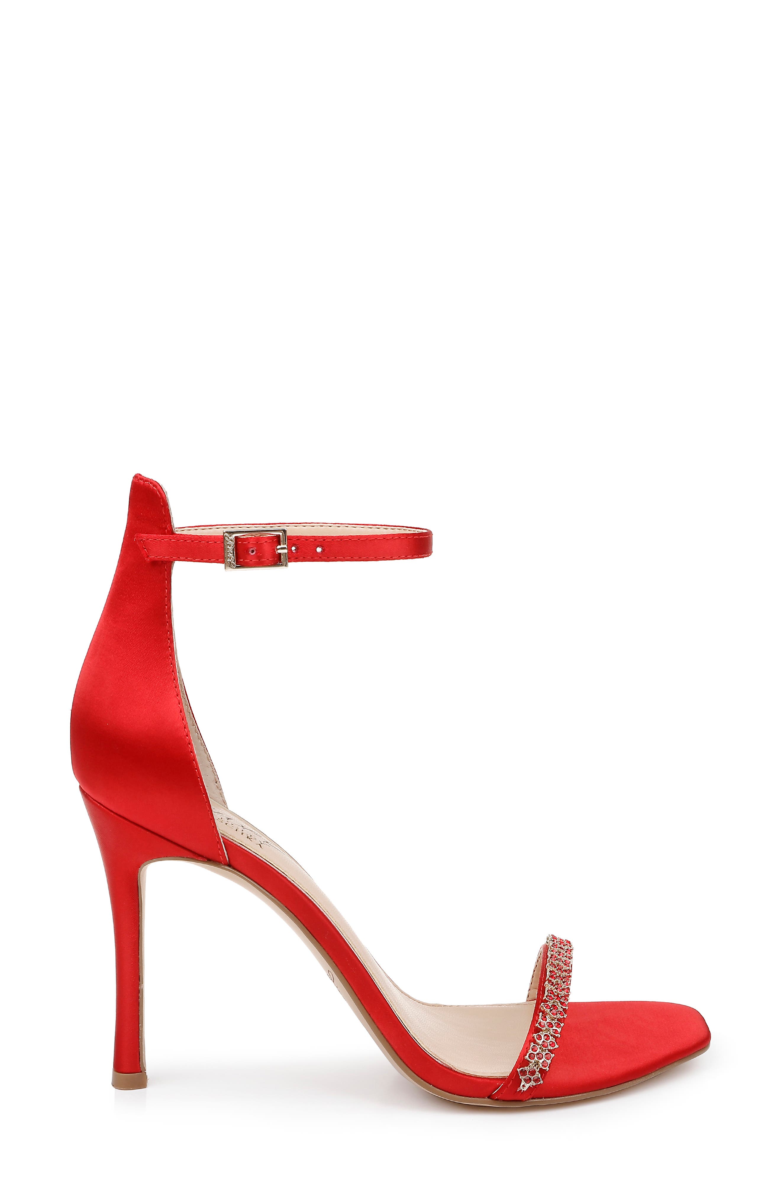 Jewel Badgley Mischka Adriane Jeweled Strap Sandal, Alternate, color, Red
