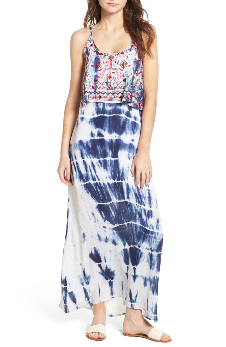 Raga Mediterranean Embroidered Maxi Dress, Alternate, color, 