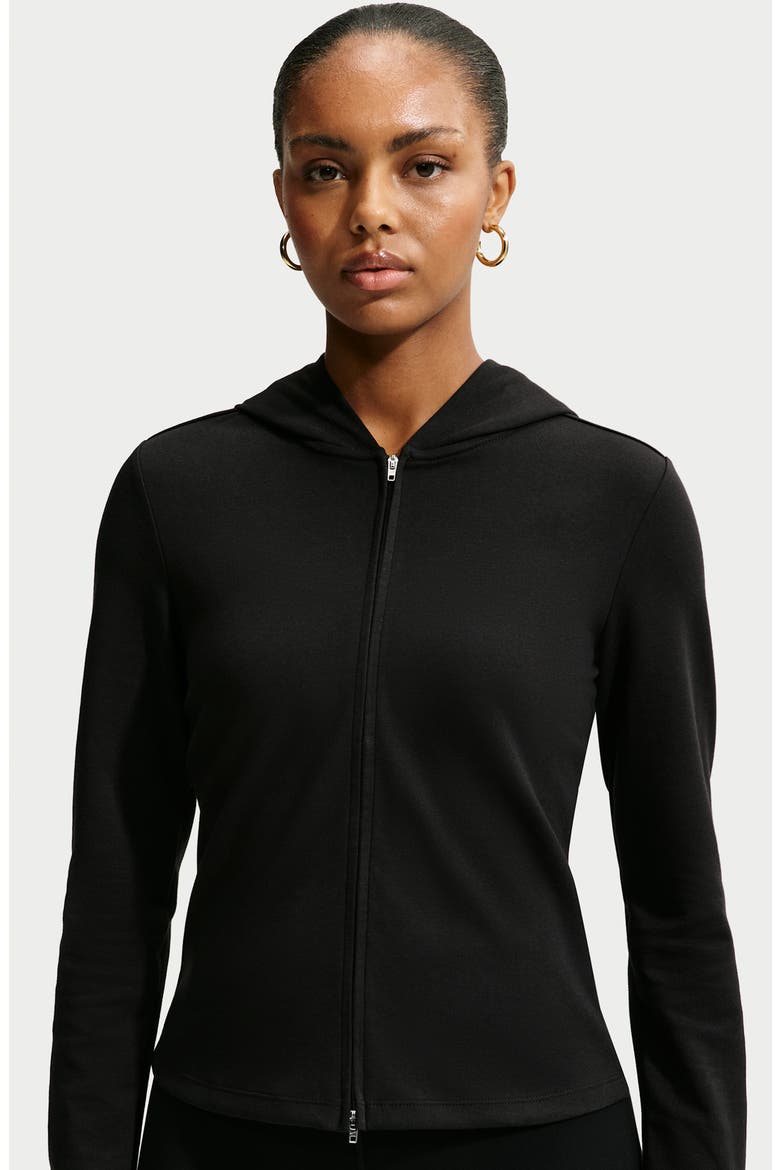 Full Zip Hoodie, Alternate, color, BLACK/ BLACK/ WHITE