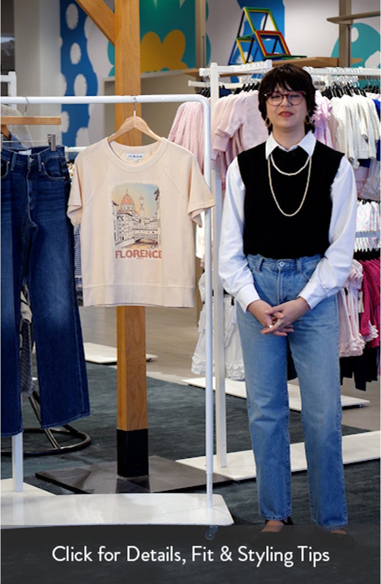 Florence Short Sleeve Cotton Graphic Sweatshirt, sales video thumbnail