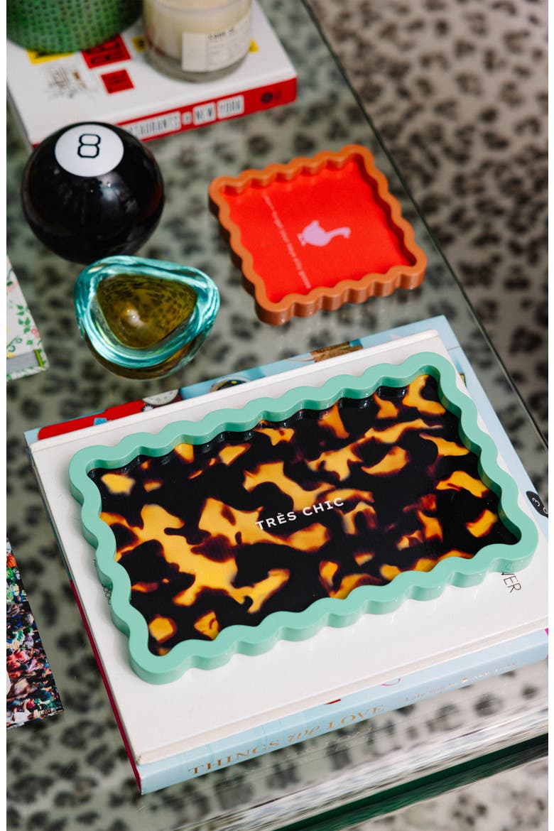 Tres Chic Lacquer Tray, Alternate, color, Amber, Golden-Yellow, Multi