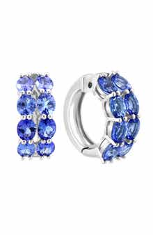 EFFY Sterling Silver Tanzanite Huggie Hoop Earrings