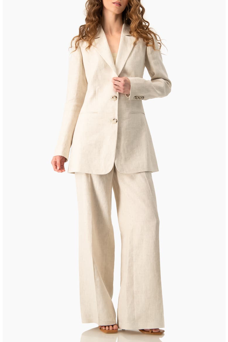 Linen Tailored Two-Button Blazer, Alternate, color, Sand