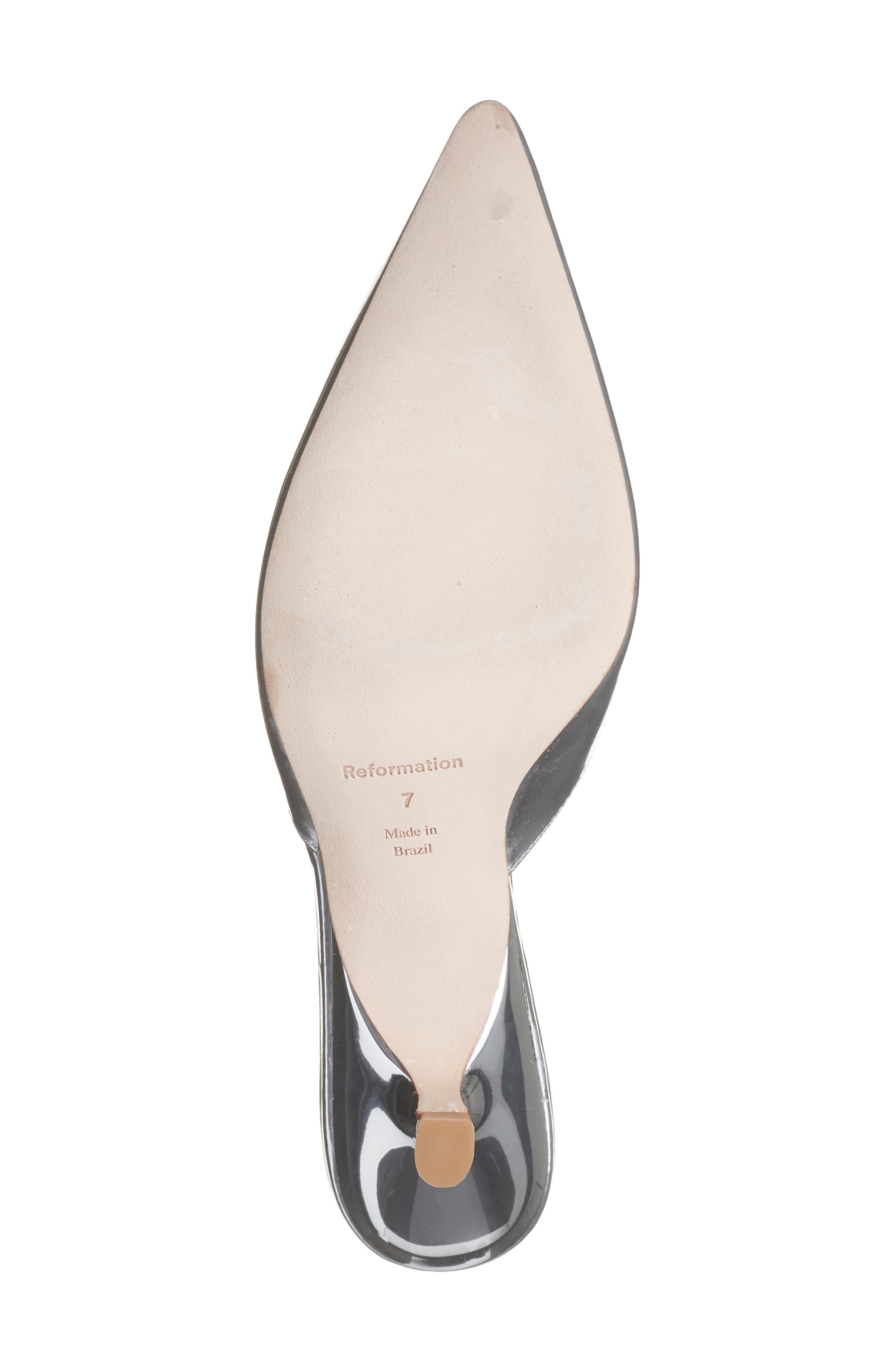 Reformation Wilda Kitten Heel Mule, Alternate, color, Mirror Metallic