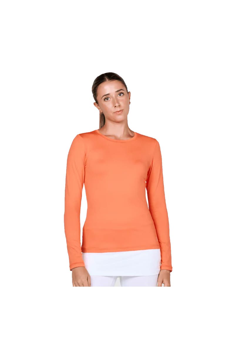 UV Colors Womens Long Sleeve Tennis Shirt, Main, color, Nectarine