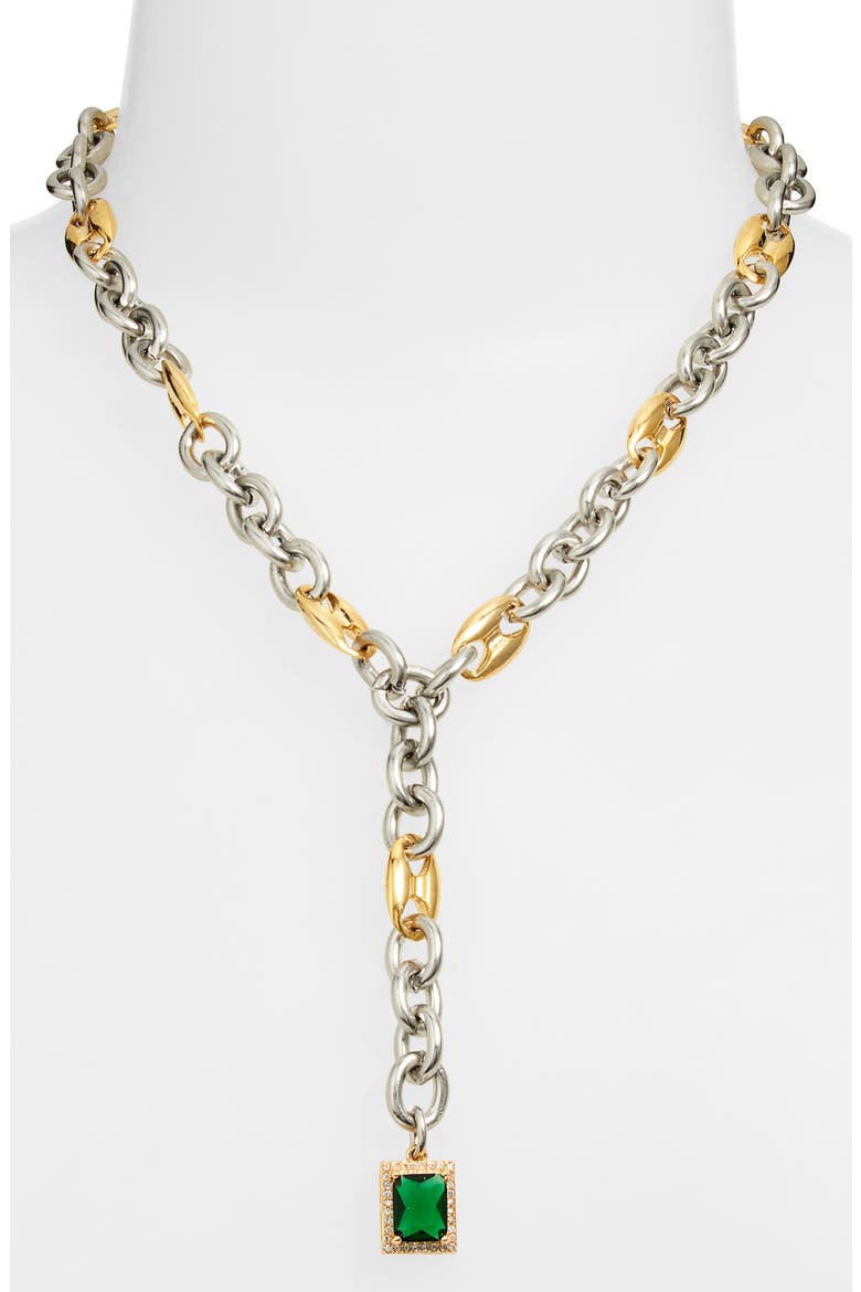 Duotone Vixen Pendant Y-Necklace, Alternate, color, GOLD/ SILVER