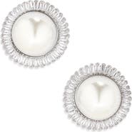 Tasha Cubic Zirconia & Faux Pearl Stud Earrings