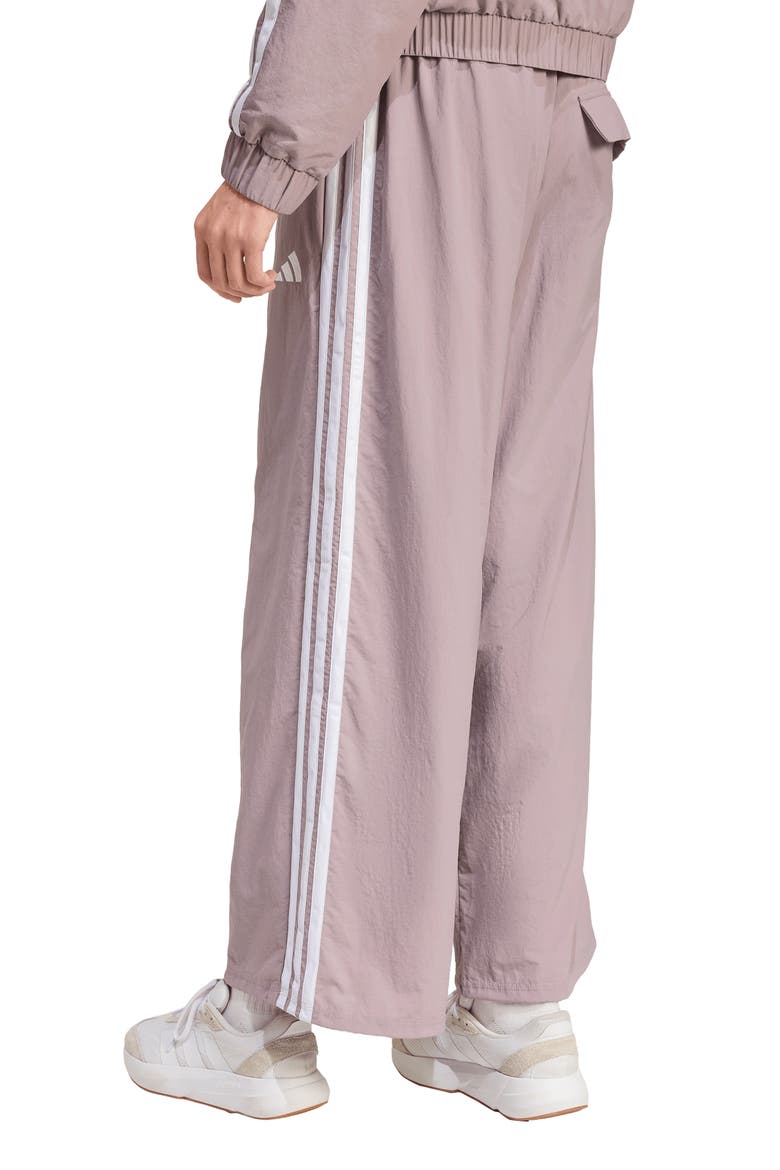 3-Stripe Wide Leg Track Pants, Alternate, color, PRELOVED FIG/ WHITE