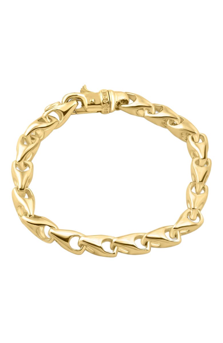 Bliss Diamond Men's Solid 14k Gold 48.3 gram 8 mm Link Bracelet 8.5", Main, color, 