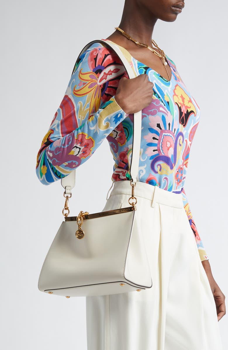 Etro Medium Vela Shoulder Bag, Alternate, color, White