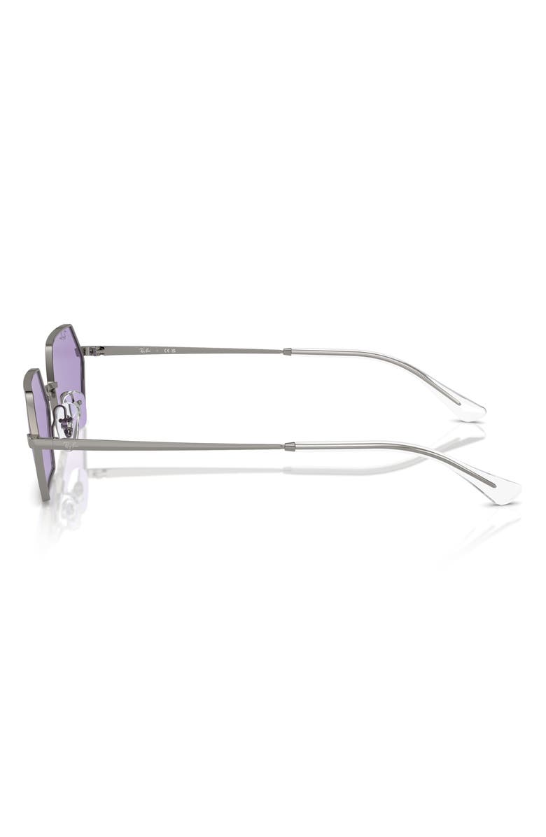 Ray-Ban Yevi 58mm Tinted Rectangular Sunglasses, Alternate, color, Gunmetal