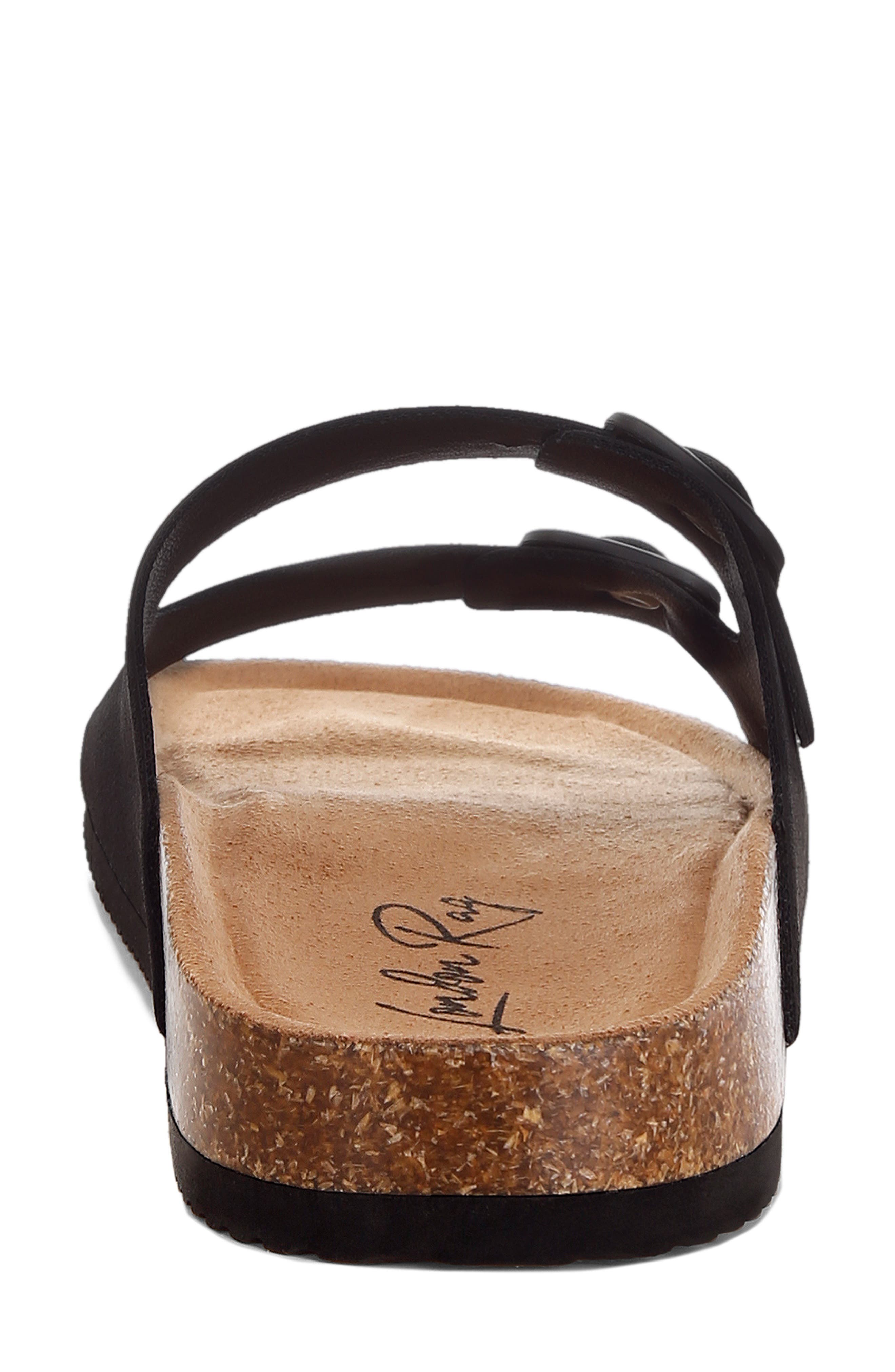 LONDON RAG Gloriosa Double Strap Slide Sandal, Alternate, color, Black