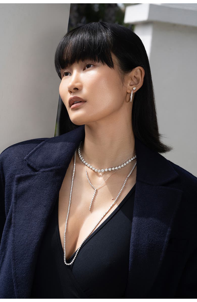 Bony Levy Audrey Diamond Linear Drop Necklace, Alternate, color, 18K White Gold