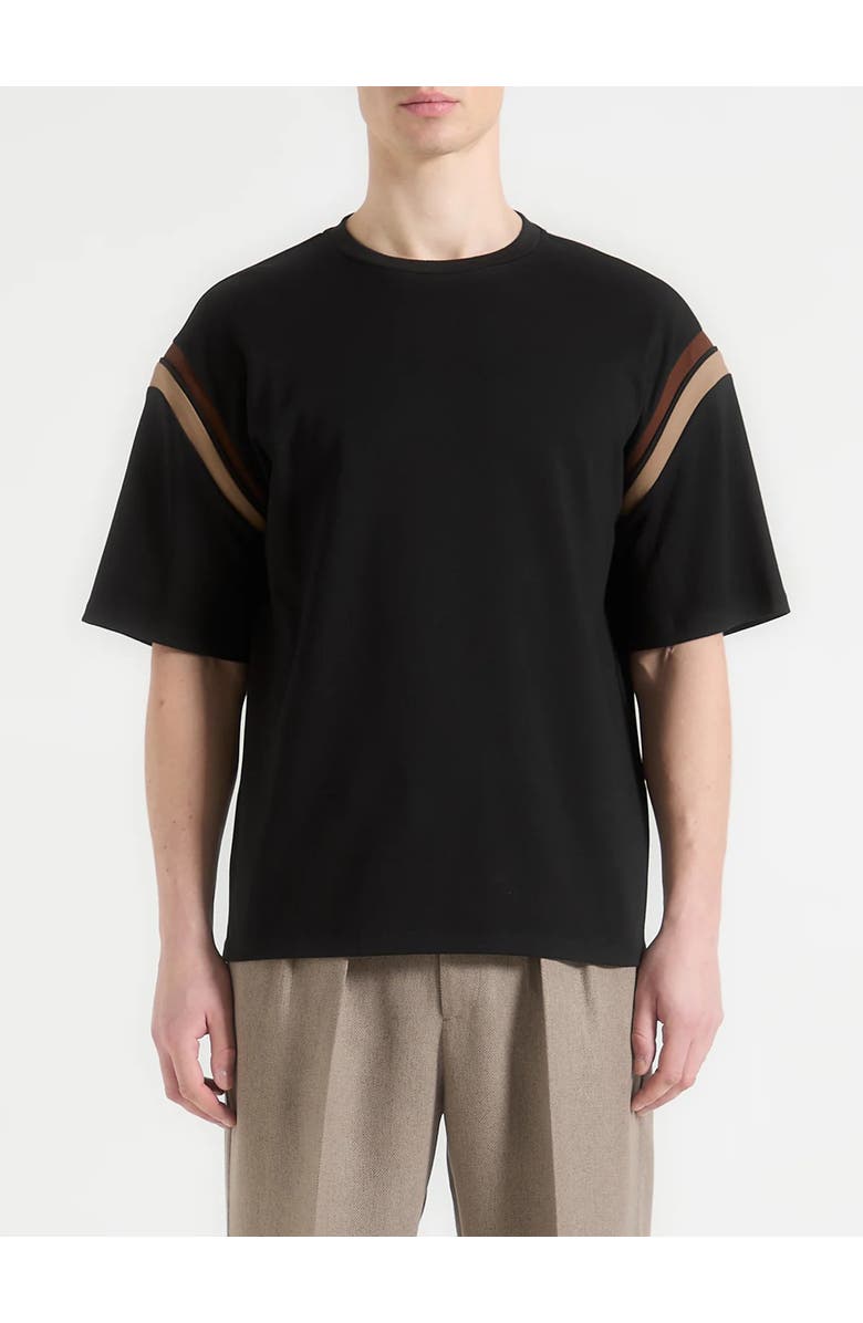 Manière De Voir Georges Varsity Cotton T-Shirt, Alternate, color, Black